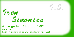 iren simonics business card